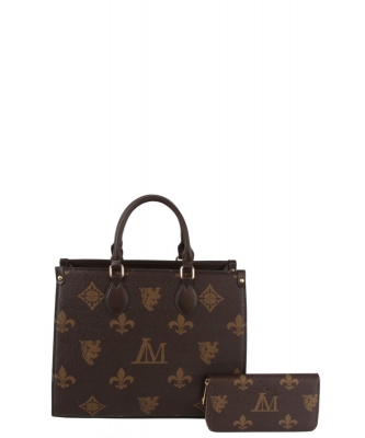 2in1 Fashion Tophandle Tote Bag LMP006-Z-1W COFFEE